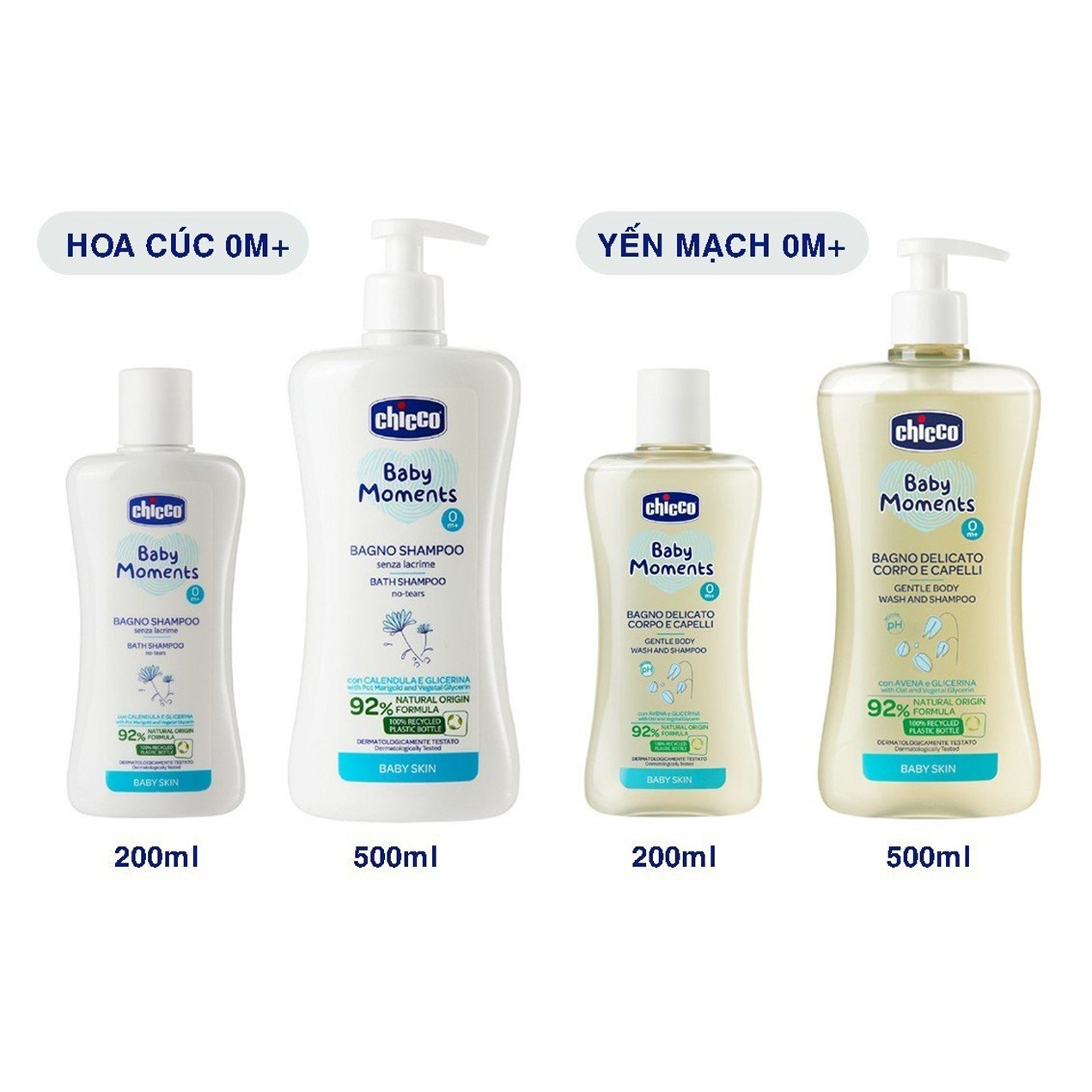 Sữa Tắm Gội Chicco Cho Bé Từ Sơ Sinh 0M+ [Thương Hiệu Chicco, Xuất xứ Italy]