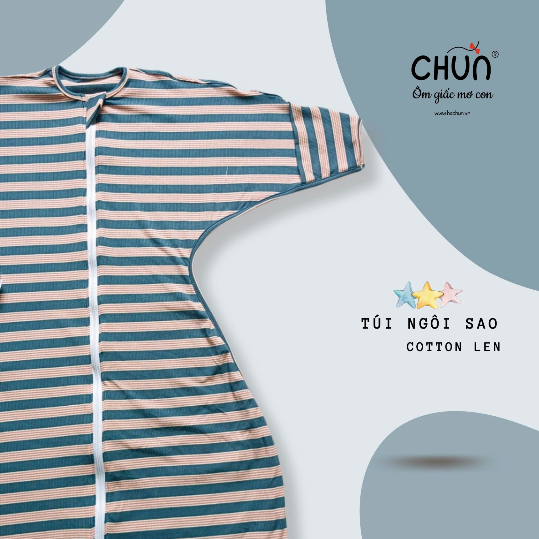 Túi Ngủ Chũn Cocoon Hình Sao 1 Lớp THU ĐÔNG [Giúp Bé Ngủ Ngon, An Toàn [100% Chính Hãng]