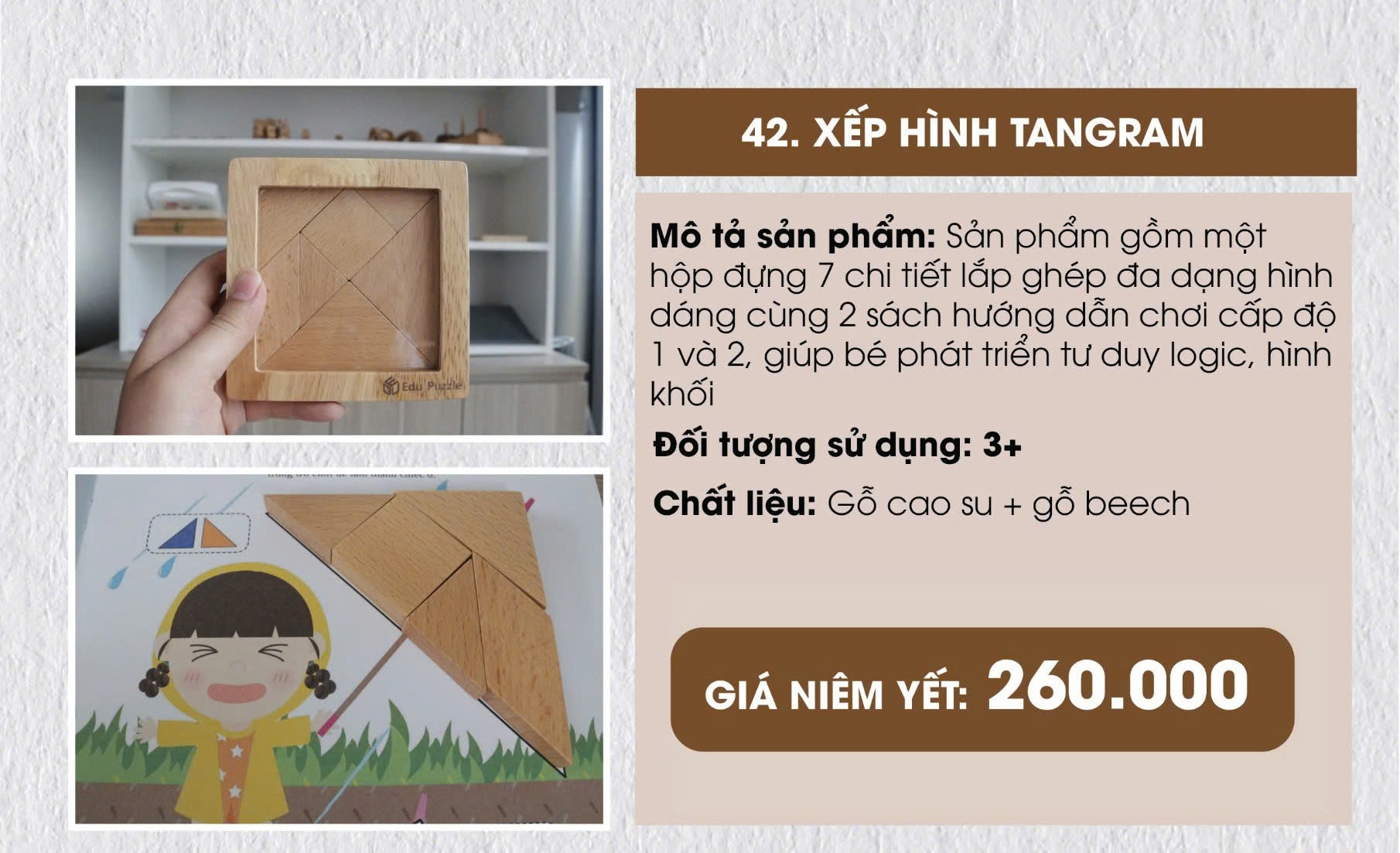 DC Gỗ: Xếp hình Tangram Pinotoys