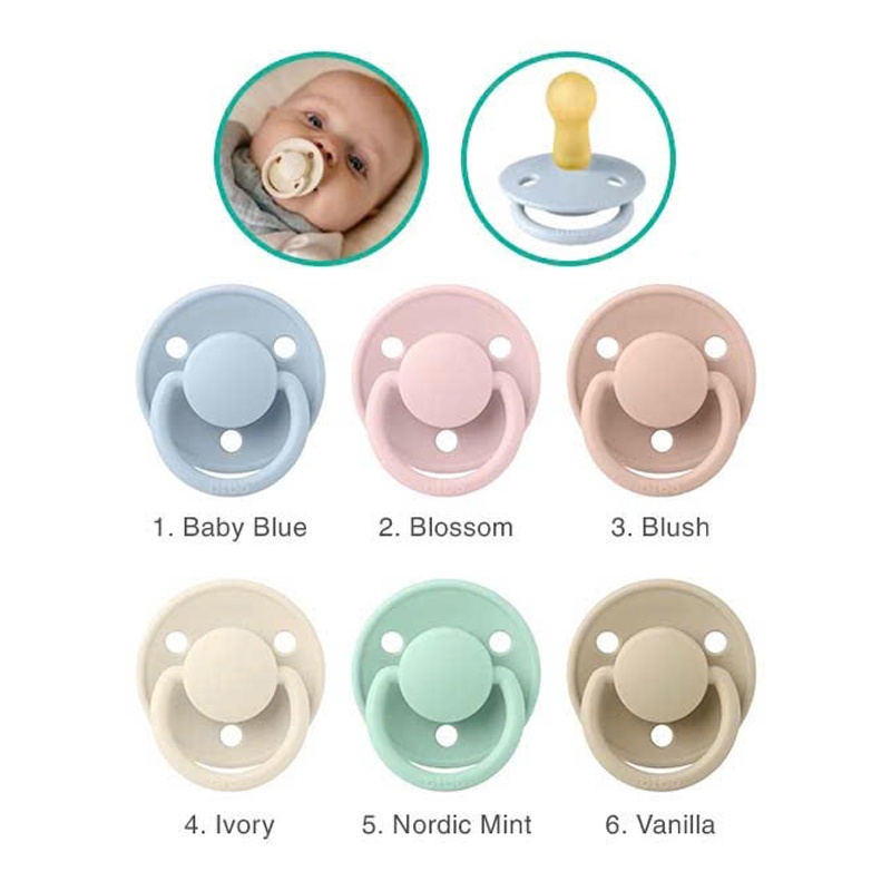 Ti giả Bibs Delux Tròn Cao Su Thường 0-6m/6-18m