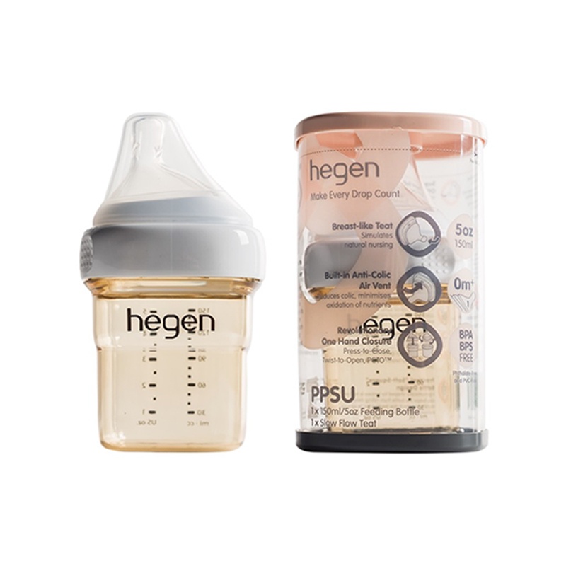 Bình Hegen 150ml đôi/đơn kèm núm 1 (size S)