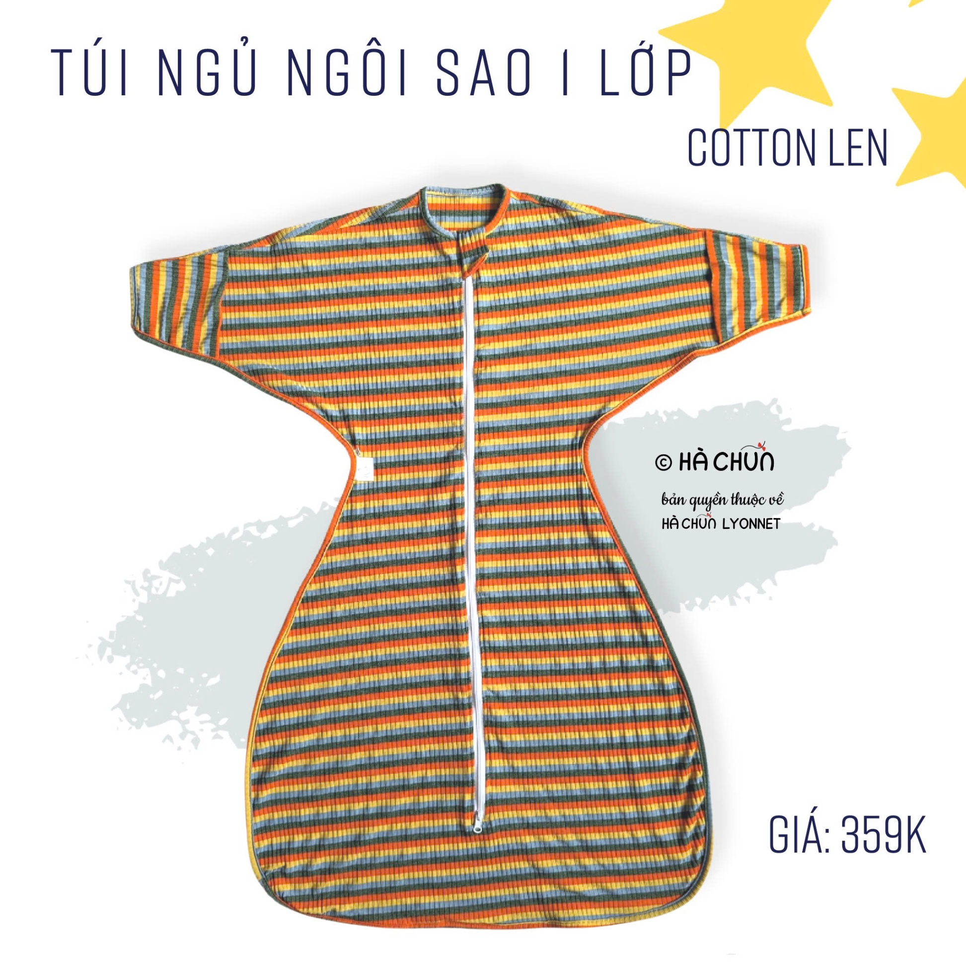 Túi Ngủ Chũn Cocoon Hình Sao 1 Lớp THU ĐÔNG [Giúp Bé Ngủ Ngon, An Toàn [100% Chính Hãng]