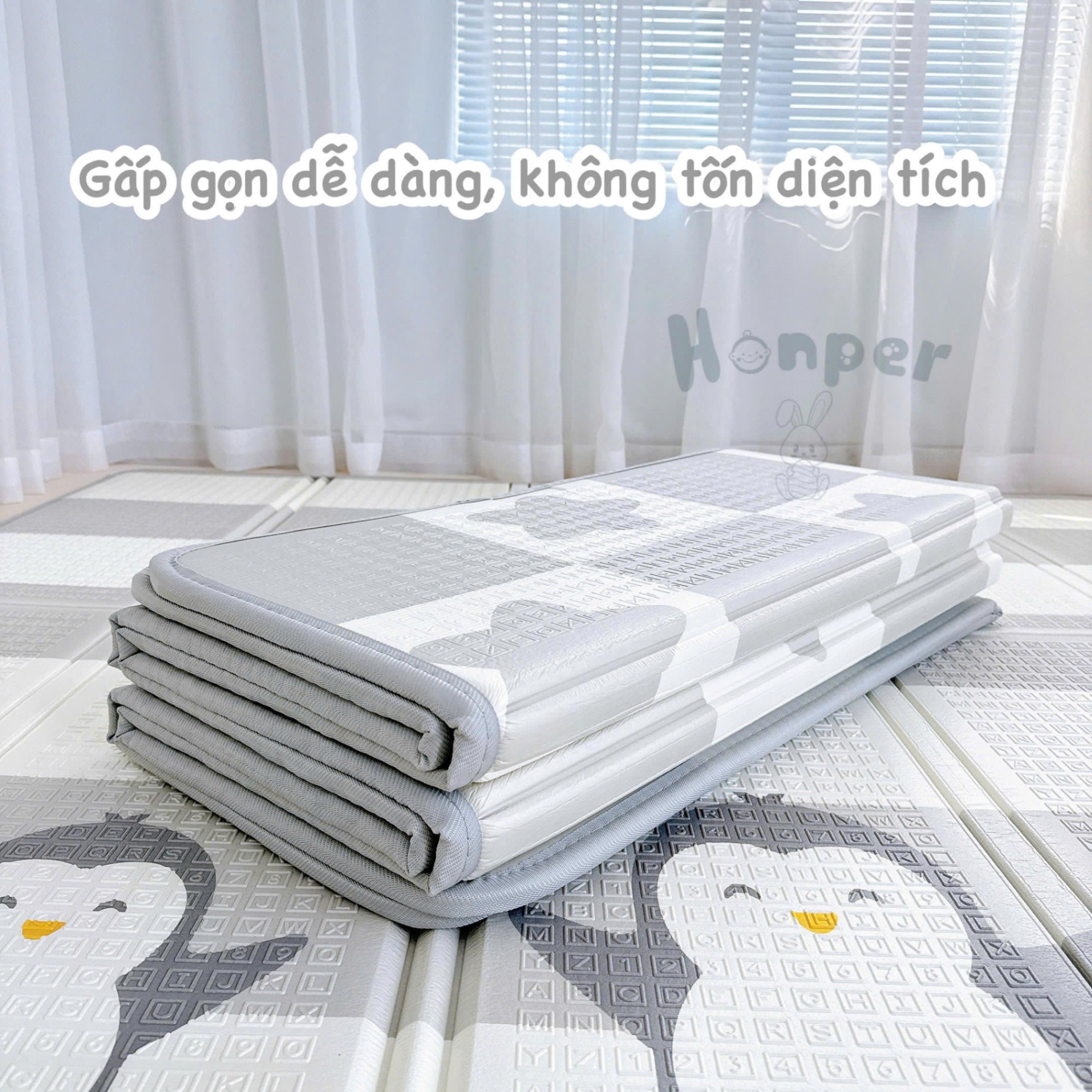 Thảm Gấp Gọn XPE Chống Va Đập, Chống Nước, Thỏa Sức Bé Chơi [Thương Hiệu Honper]