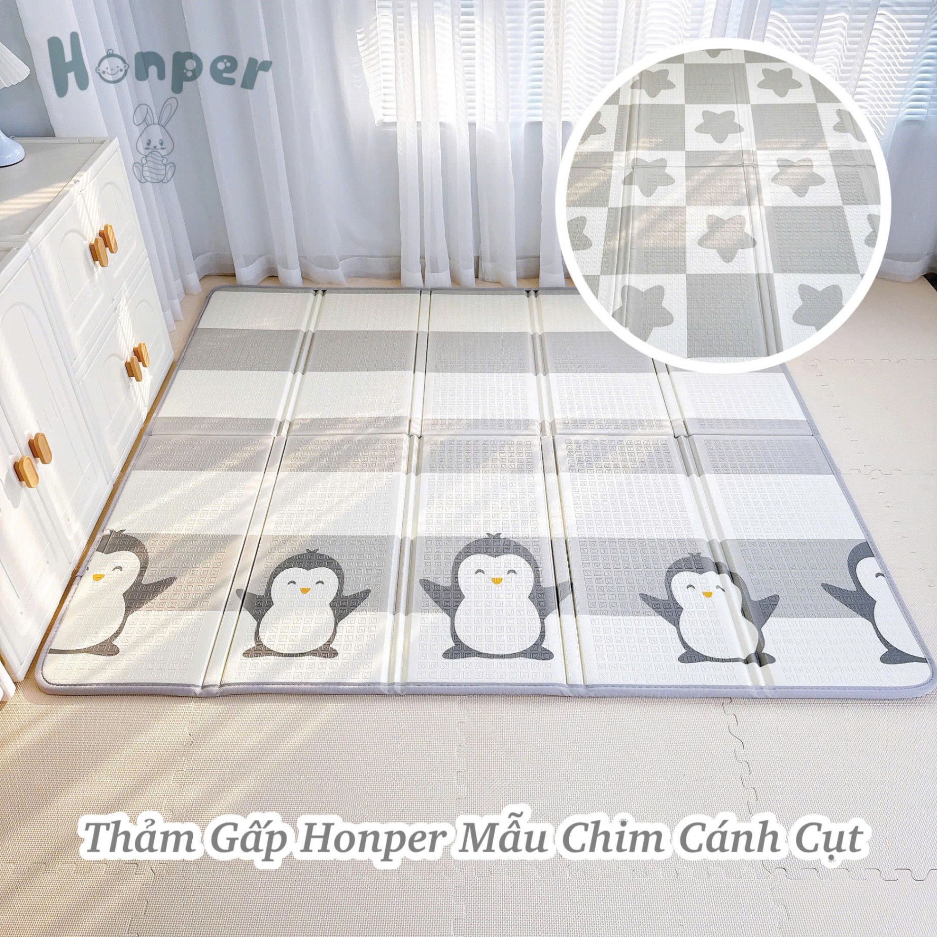 Thảm Gấp Gọn XPE Chống Va Đập, Chống Nước, Thỏa Sức Bé Chơi [Thương Hiệu Honper]