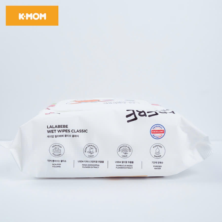 Khăn ướt cao cấp Lalabebe K-mom Hàn Quốc (100c) - Không vân - KM88632