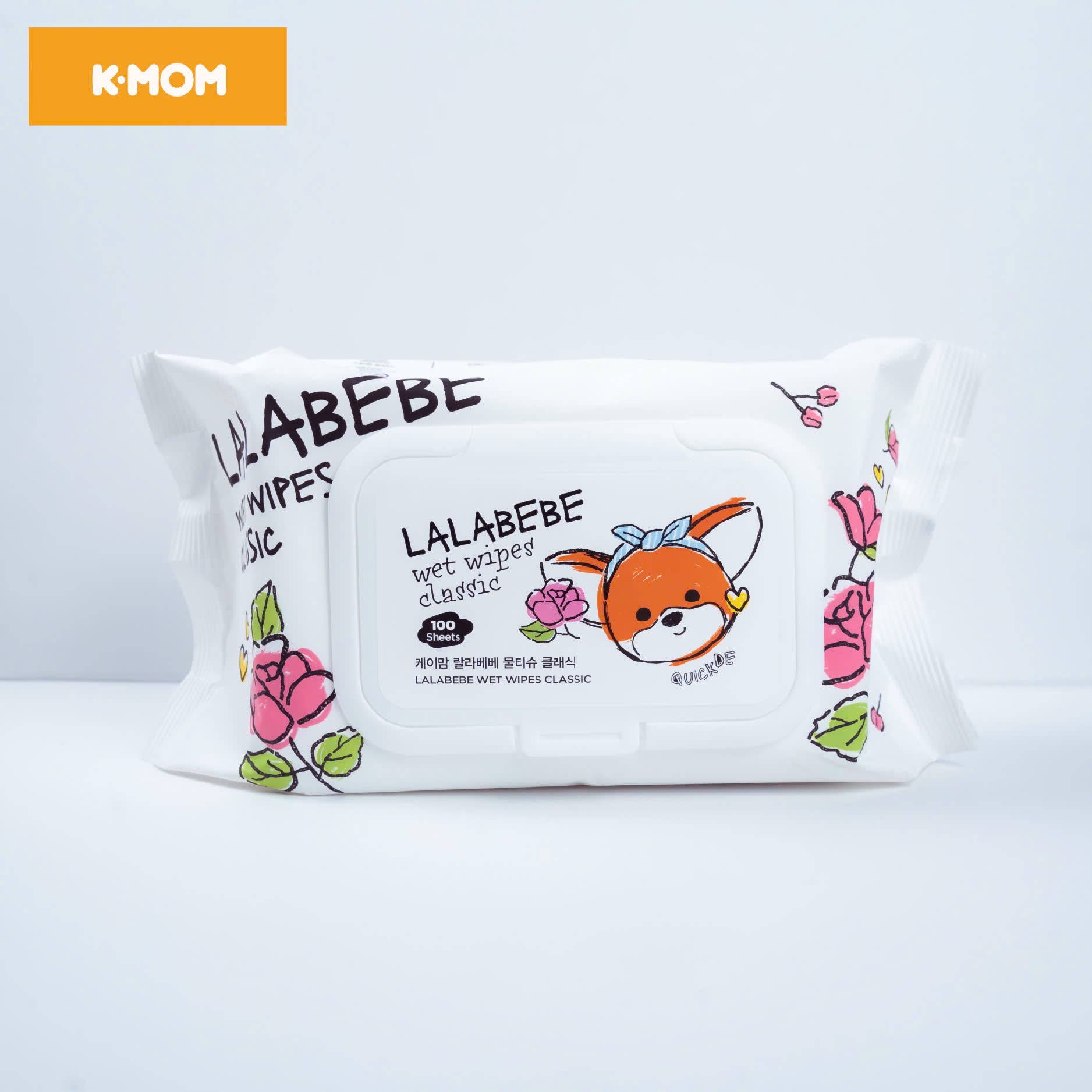 Khăn ướt cao cấp Lalabebe K-mom Hàn Quốc (100c) - Không vân - KM88632