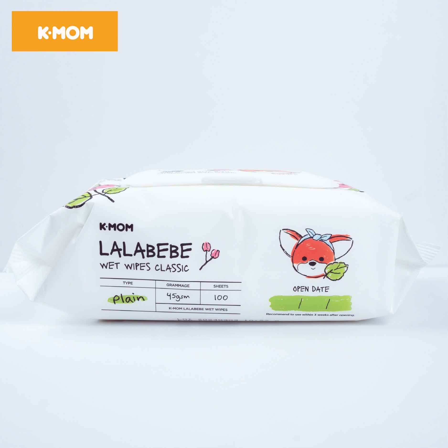Khăn ướt cao cấp Lalabebe K-mom Hàn Quốc (100c) - Không vân - KM88632