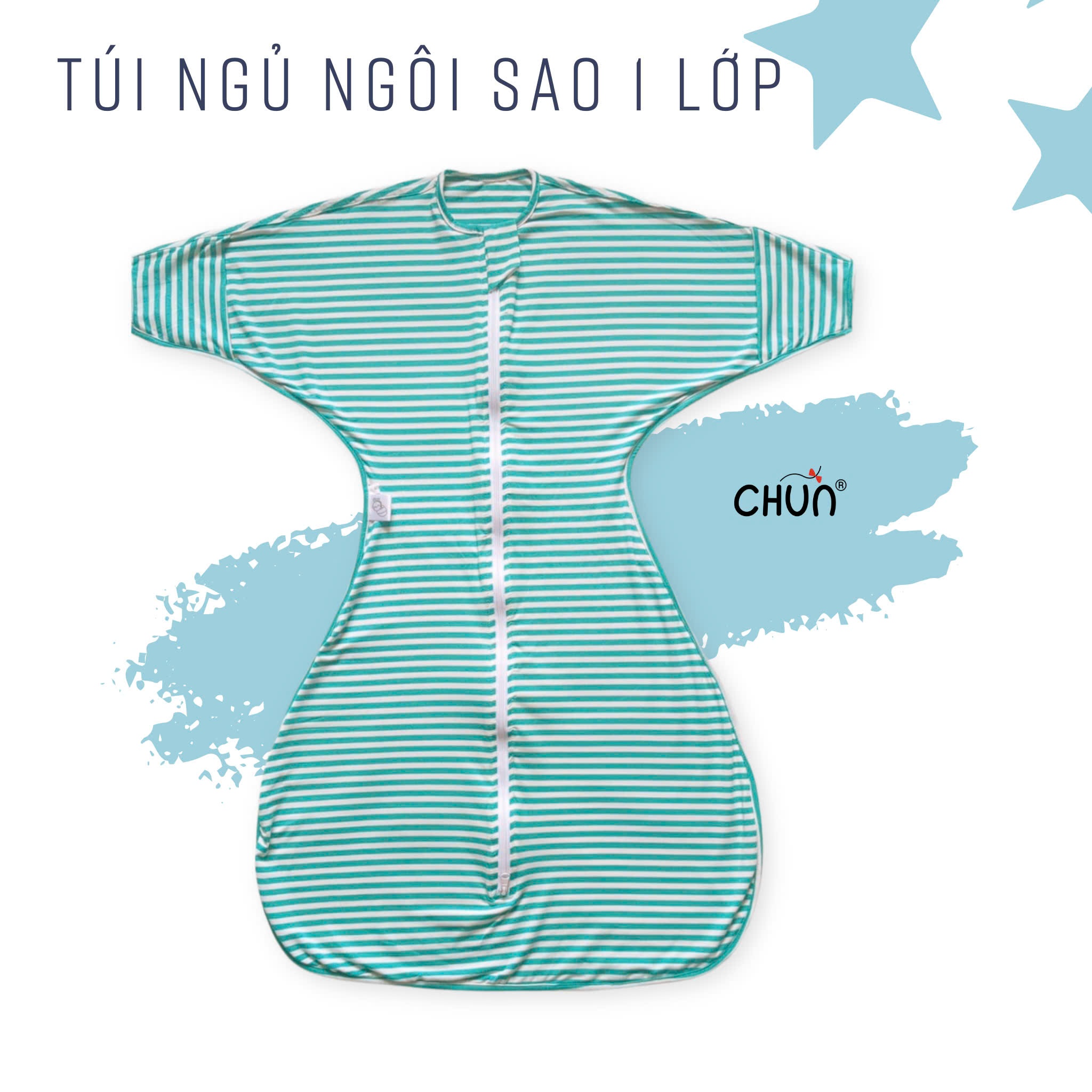 Túi ngủ chũn Cocoon hình sao mẫu hè giúp bé ngủ ngon, an toàn
