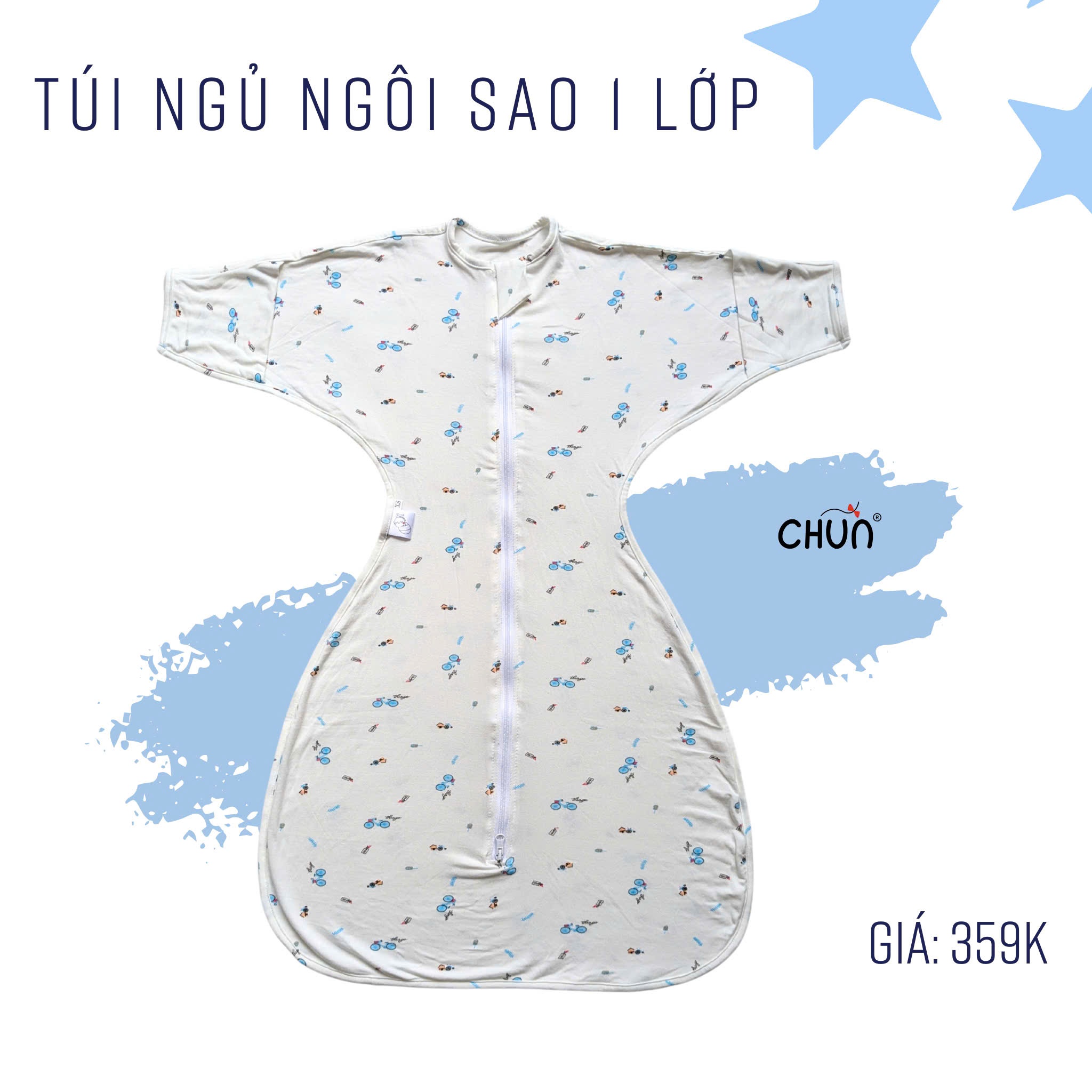 TÚI NGỦ COCOON HÈ HÌNH SAO - 09 - XS (1 lớp)
