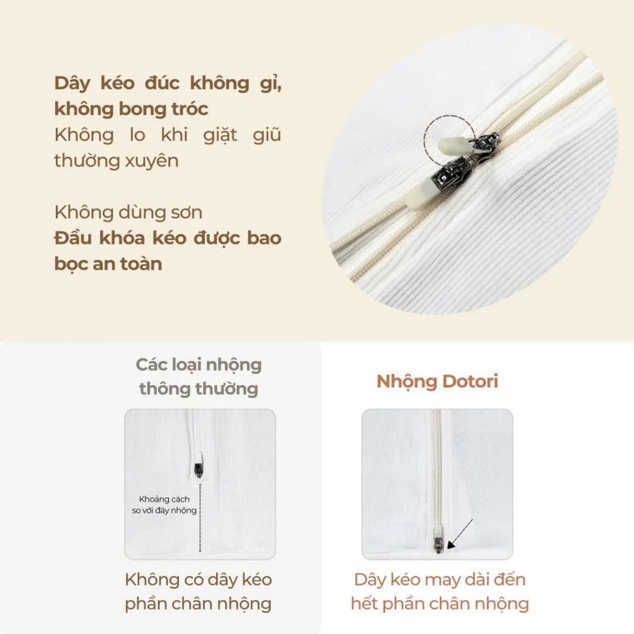 Nhộng Chũn Dotori Vải Co Giãn Thoáng Khí - Hàn Quốc (Vải Airmesh - Bamboo)