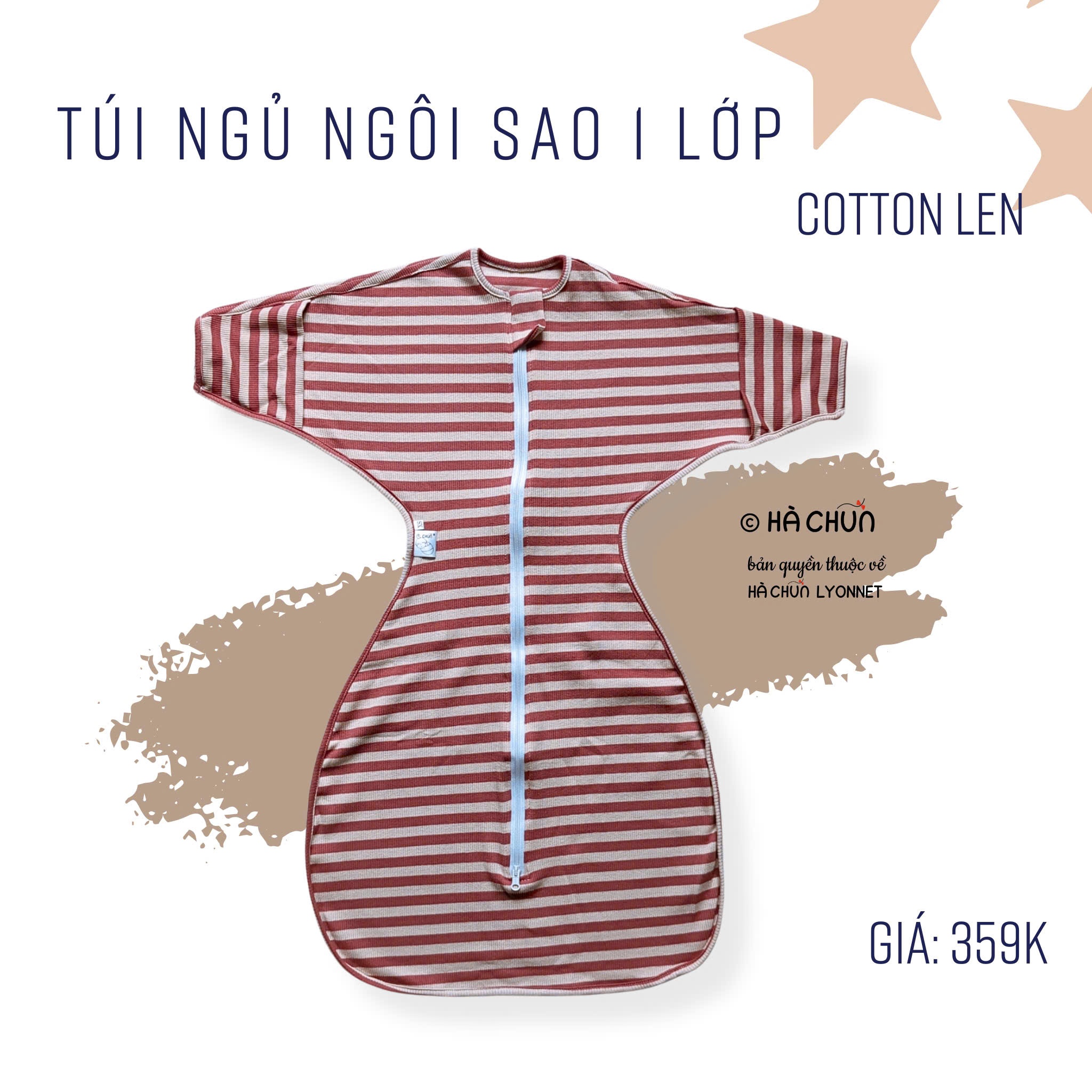 Túi Ngủ Chũn Cocoon Hình Sao 1 Lớp THU ĐÔNG [Giúp Bé Ngủ Ngon, An Toàn [100% Chính Hãng]