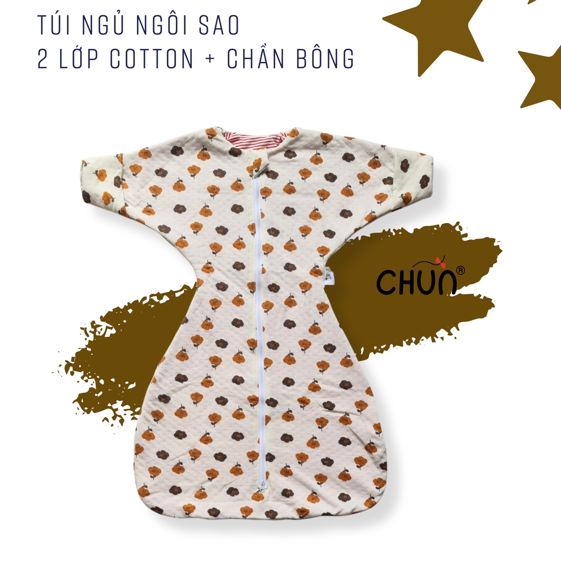 Túi ngủ chũn Cocoon hình sao mẫu ĐÔNG giúp bé ngủ ngon, an toàn
