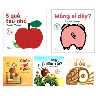 Combo Sách Lật Tương Tác Song Ngữ 0-3 Tuổi - PHẦN 1 (5 cuốn) (Ú òa 98k, Mẹ đâu rồi, Mông ai đây 96k, Chúc ngủ ngon, 5 quả táo nhỏ) 432K
