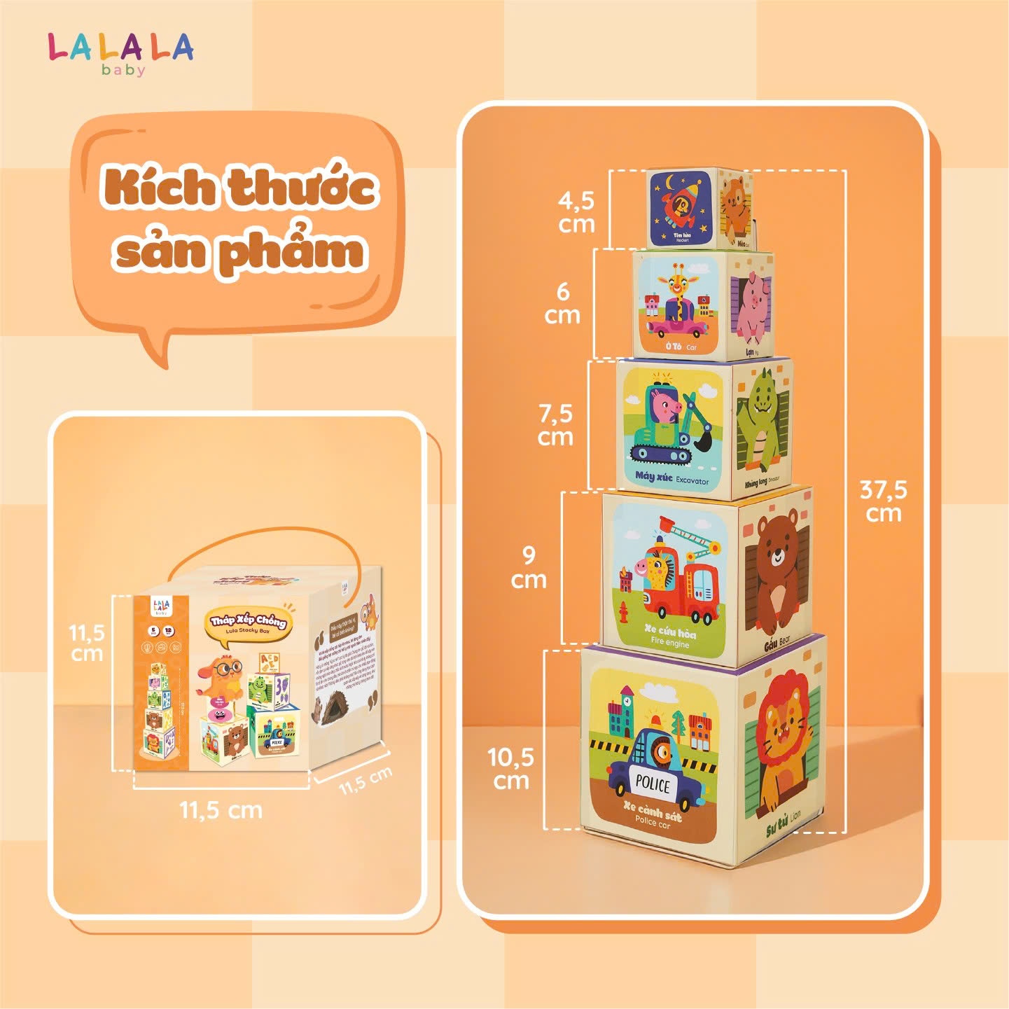 Tháp xếp chồng - Lala Stacky Box- 5 hộp