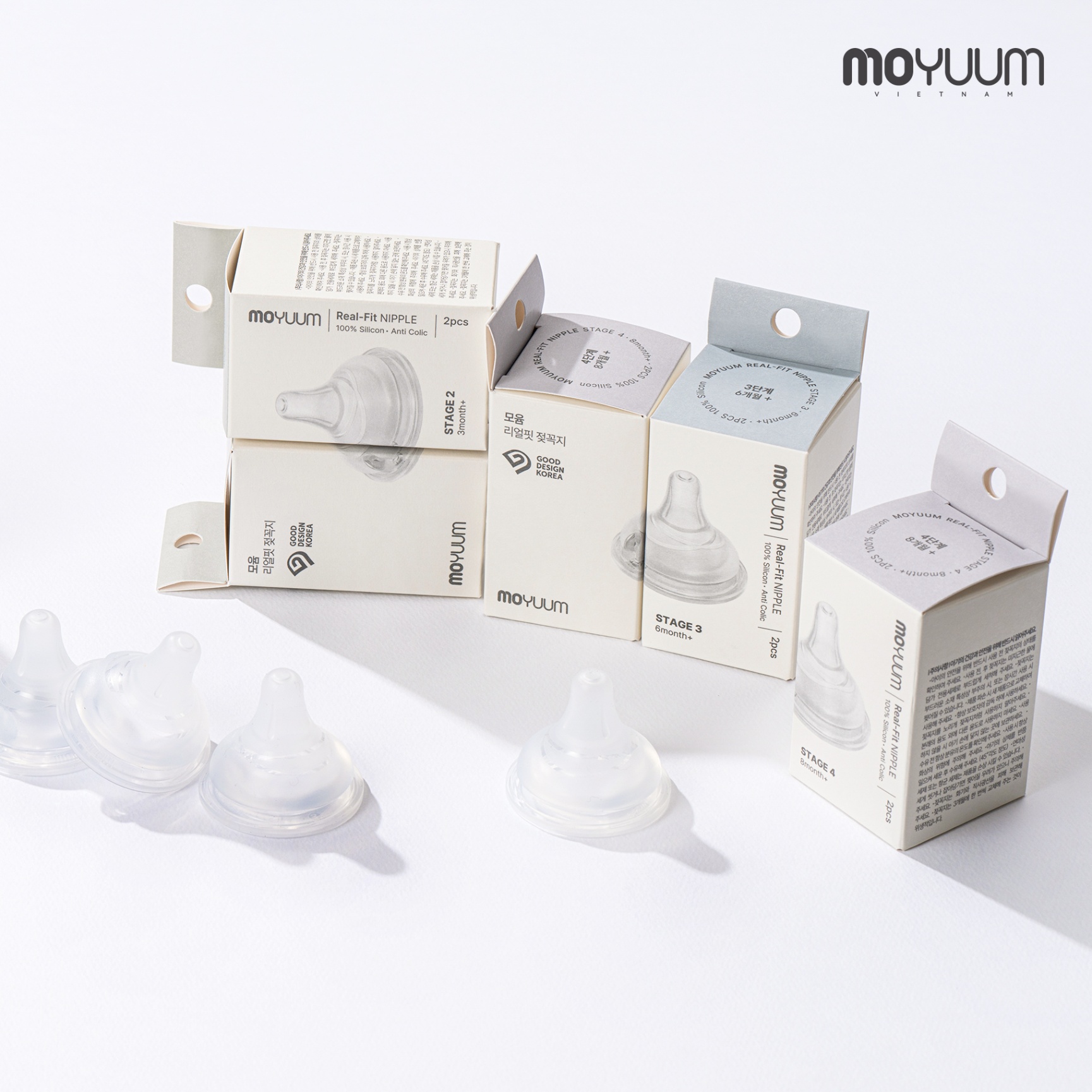 Núm bình sữa Moyuum Hàn Quốc Thế hệ 3 [Hàng Chính Hãng]