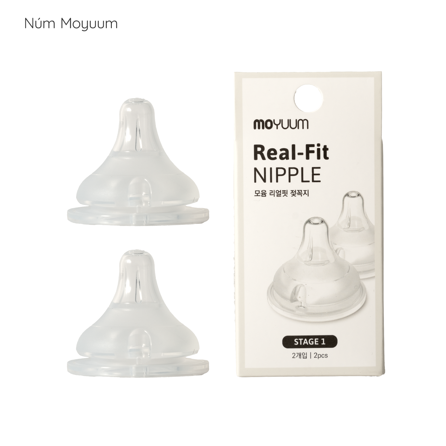 Núm bình sữa Moyuum, Size 1 (0-1m) - Set 2c - Mẫu Thế Hệ 2