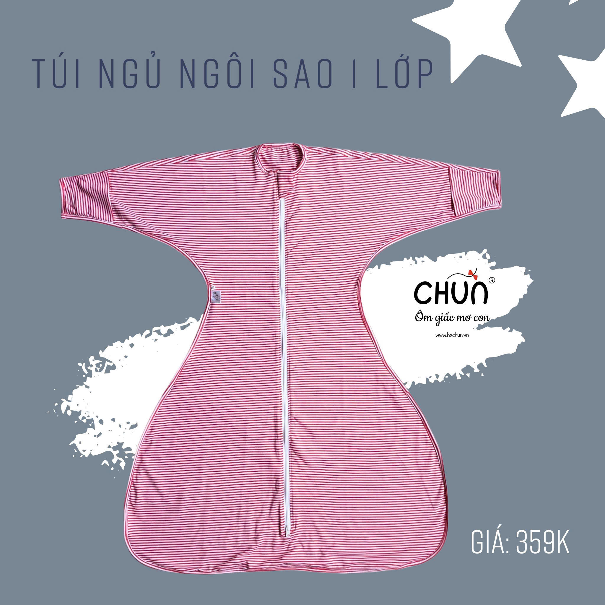 Túi ngủ chũn Cocoon hình sao mẫu hè giúp bé ngủ ngon, an toàn