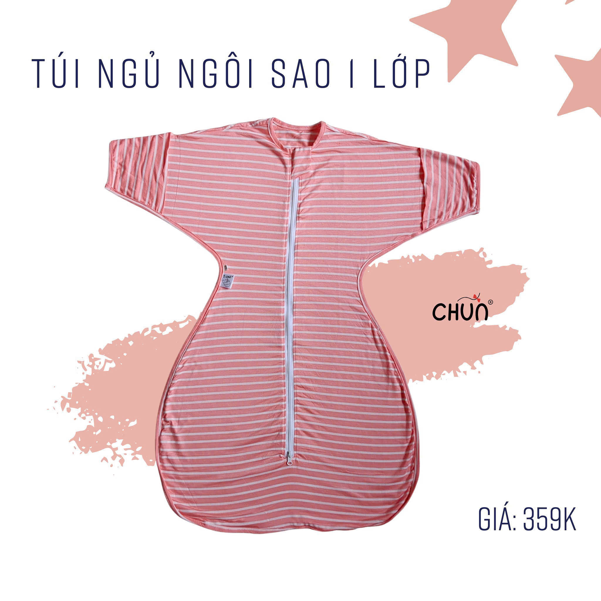 Túi ngủ chũn Cocoon hình sao mẫu hè giúp bé ngủ ngon, an toàn