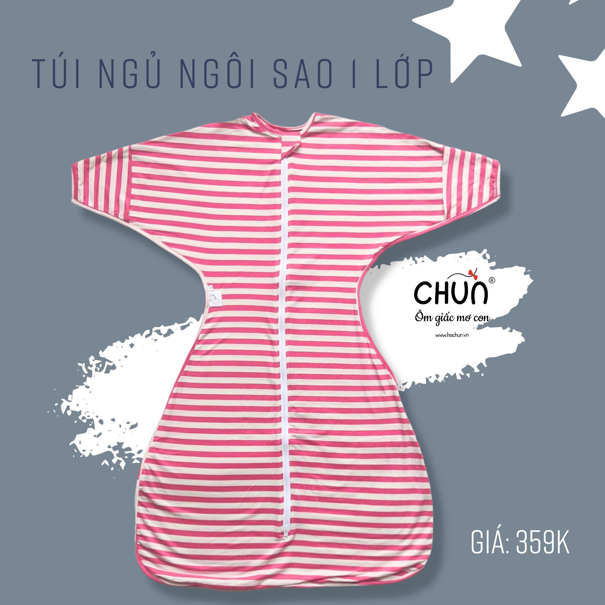 Túi ngủ chũn Cocoon hình sao mẫu hè giúp bé ngủ ngon, an toàn