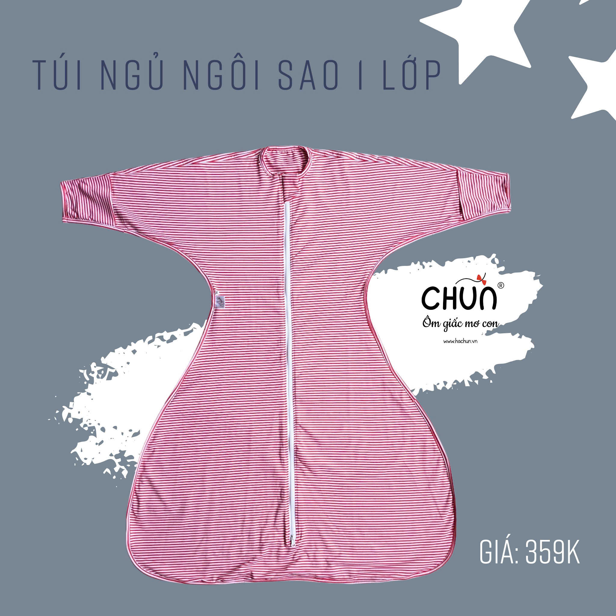 Túi ngủ chũn Cocoon hình sao mẫu hè giúp bé ngủ ngon, an toàn