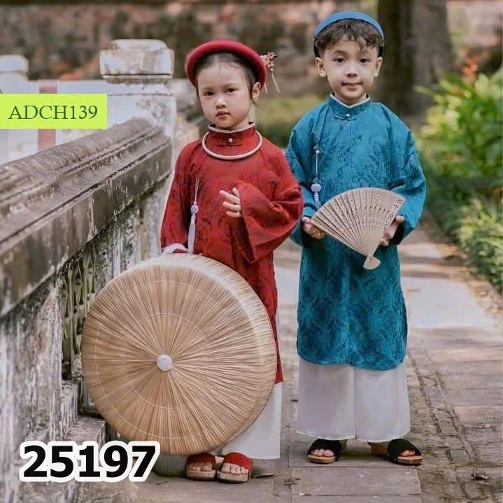 ÁO DÀI LỤA XANH 25197