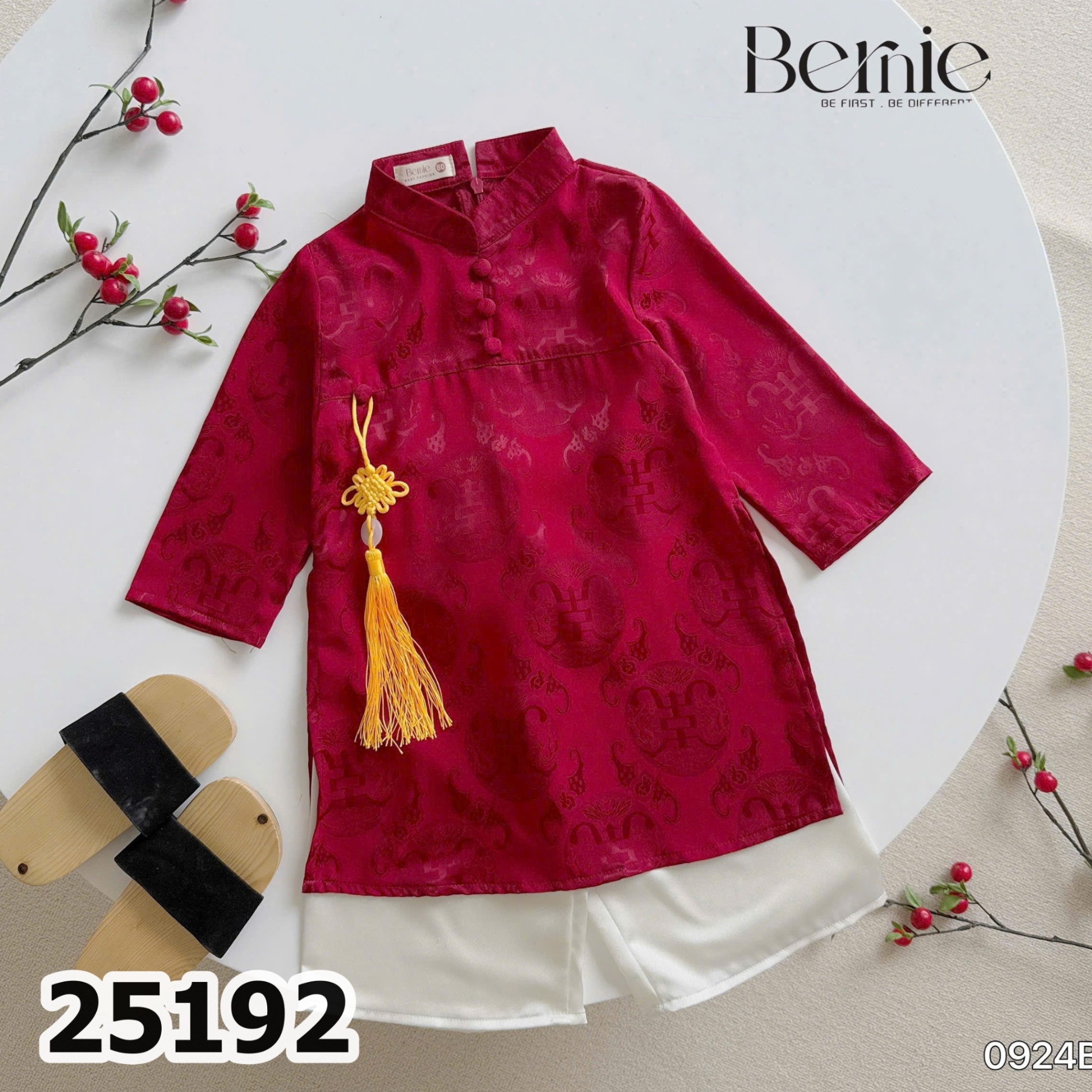 ÁO DÀI LỤA ĐỎ 25192