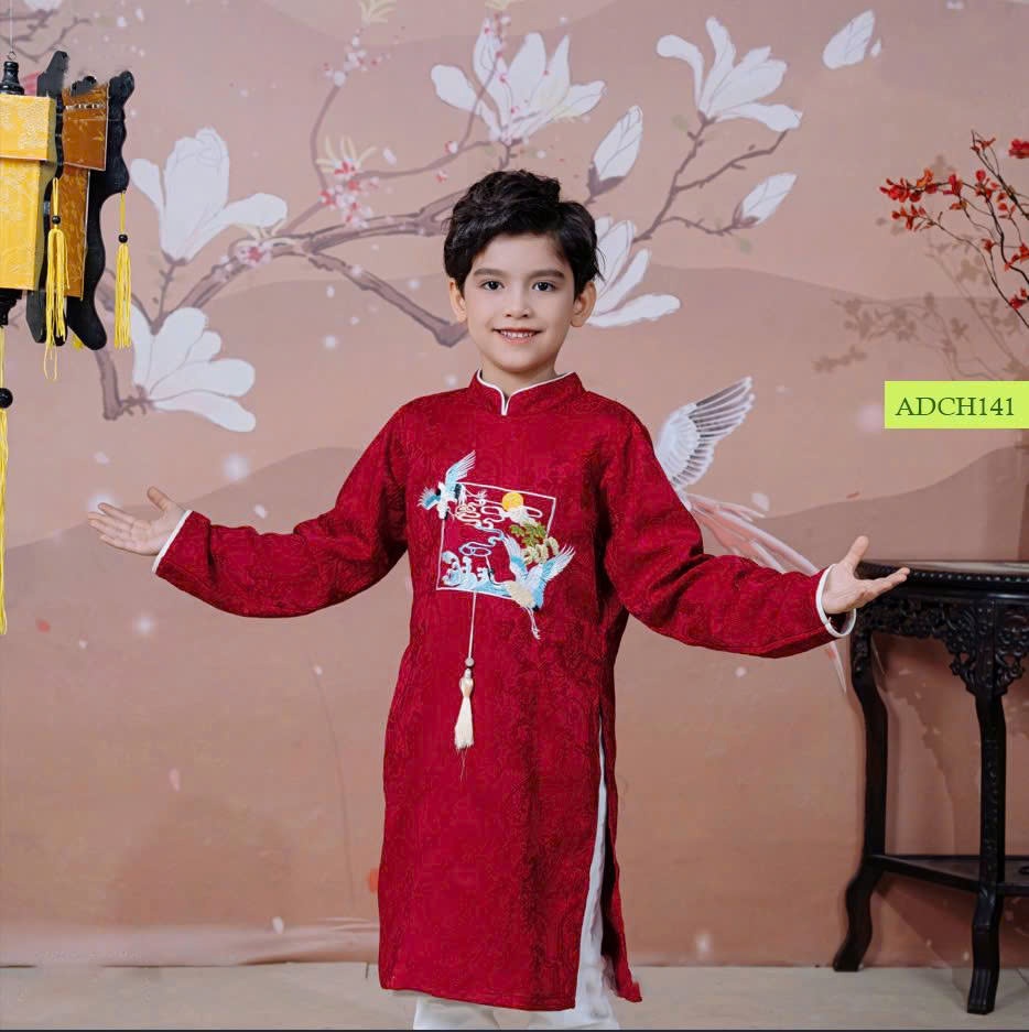 ÁO DÀI GẤM HẠC 25223