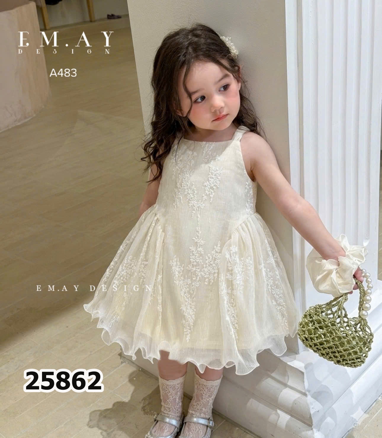 ĐẦM DÂY HOA THÊU 25862