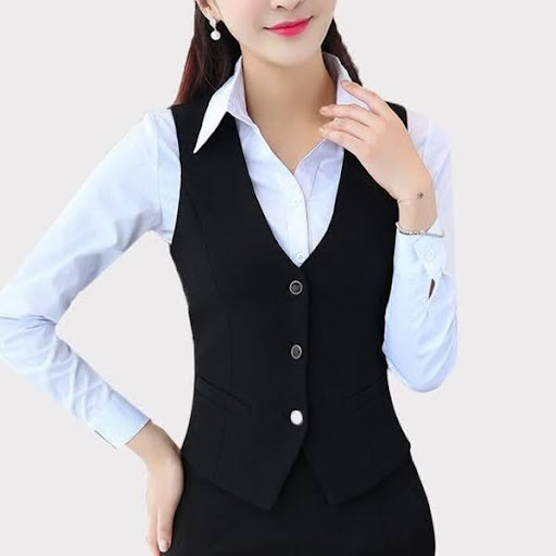 Áo gile vest có form đứng nhưng mềm mại, không gây nhăn