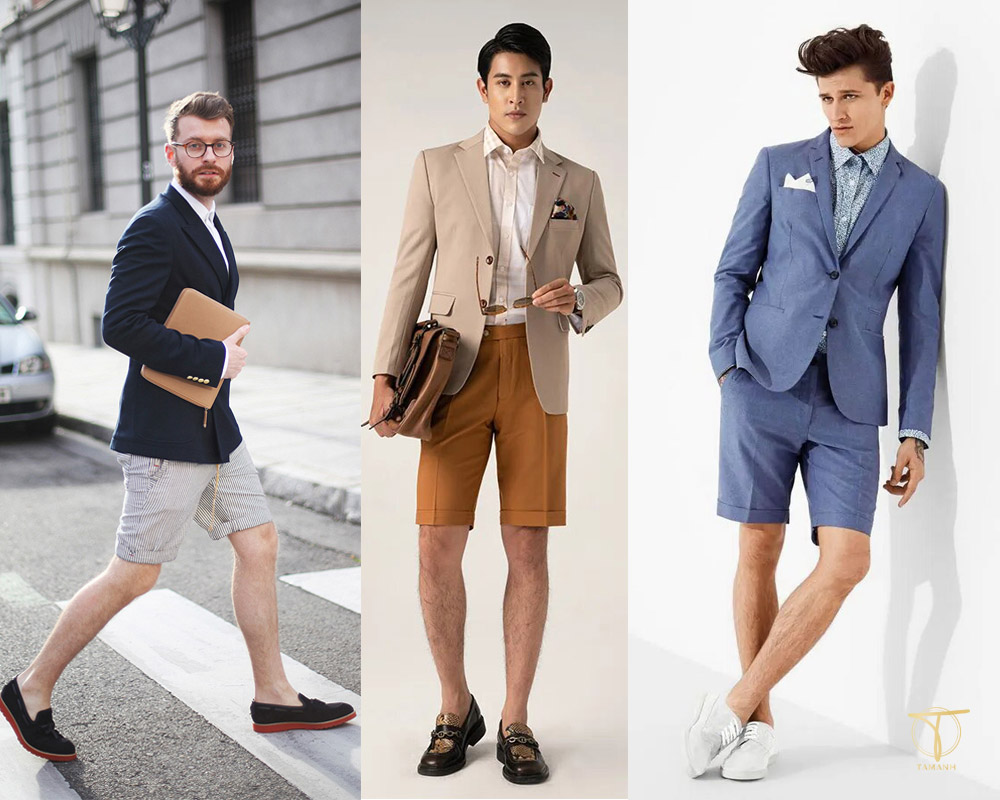 Phối áo vest nam với quần short