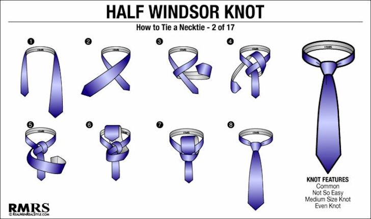 Hướng dẫn thắt cà vạt kiểu Half Windsor