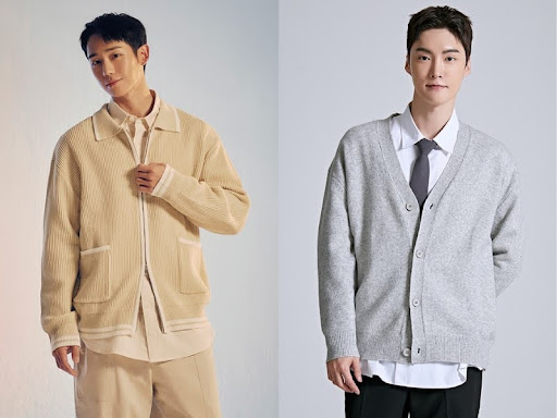 Kết hợp áo sơ mi tay dài nam với cardigan trang nhã