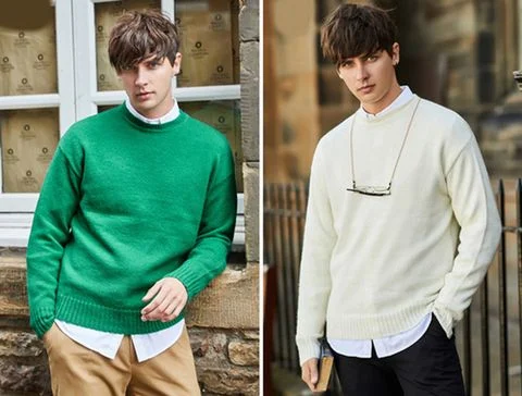 Áo sơ mi tay dài nam với áo sweater