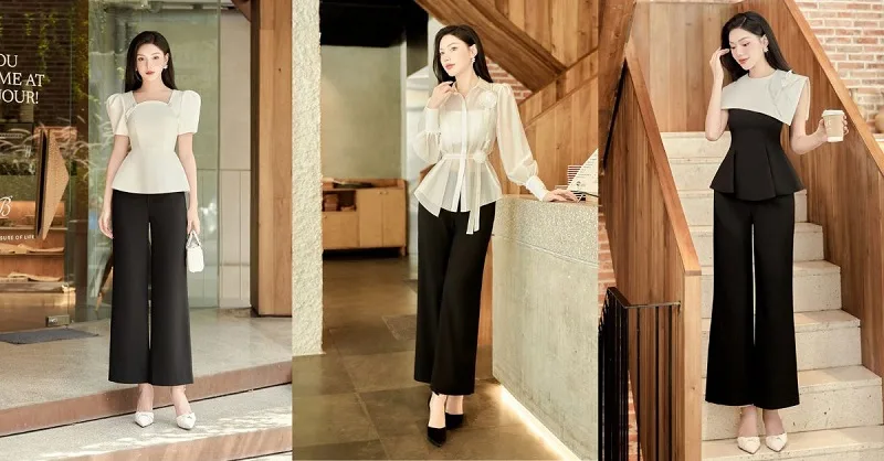 Áo peplum và quần tây tôn dáng cho chị em phái đẹp