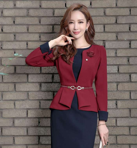 Mẫu vest nữ mix thắt lưng eo