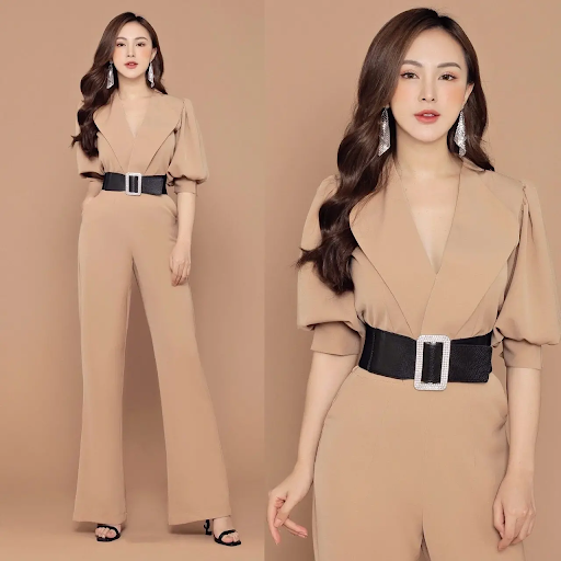 Mẫu vest nữ cho người thấp phối với jumpsuit cực HOT