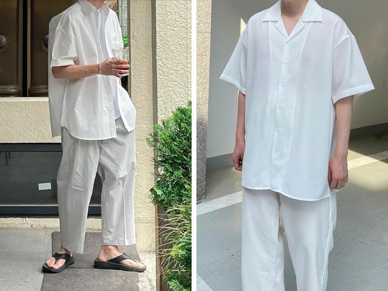 Phối áo sơ mi trắng theo phong cách ALL WHITE