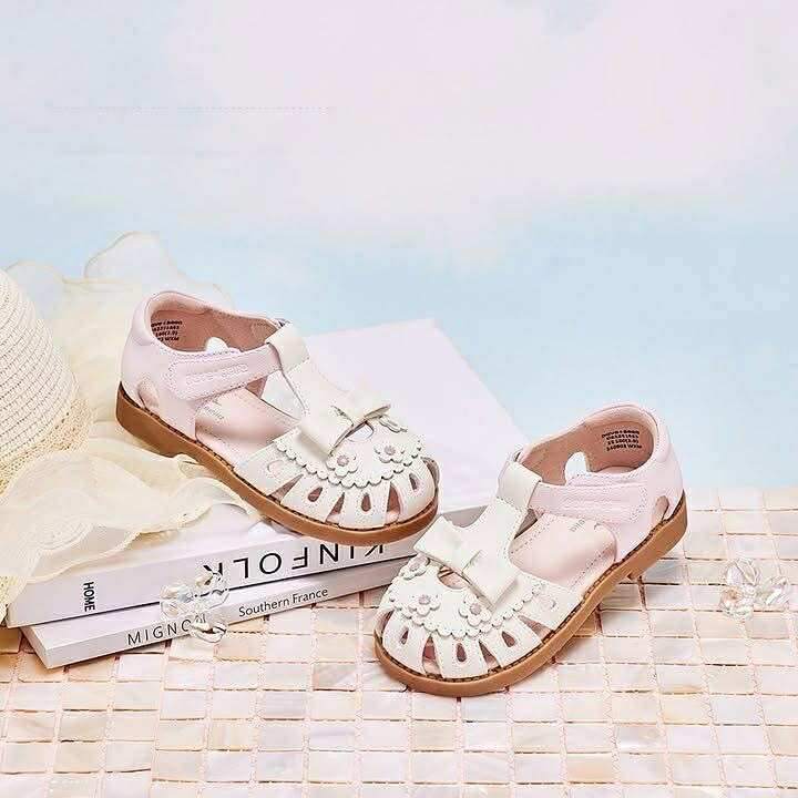 Dép sandal trắng nơ hoa to DB2251665