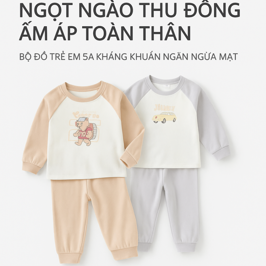 Bộ quần áo ngủ trai gái họa tiết oto DB4252913