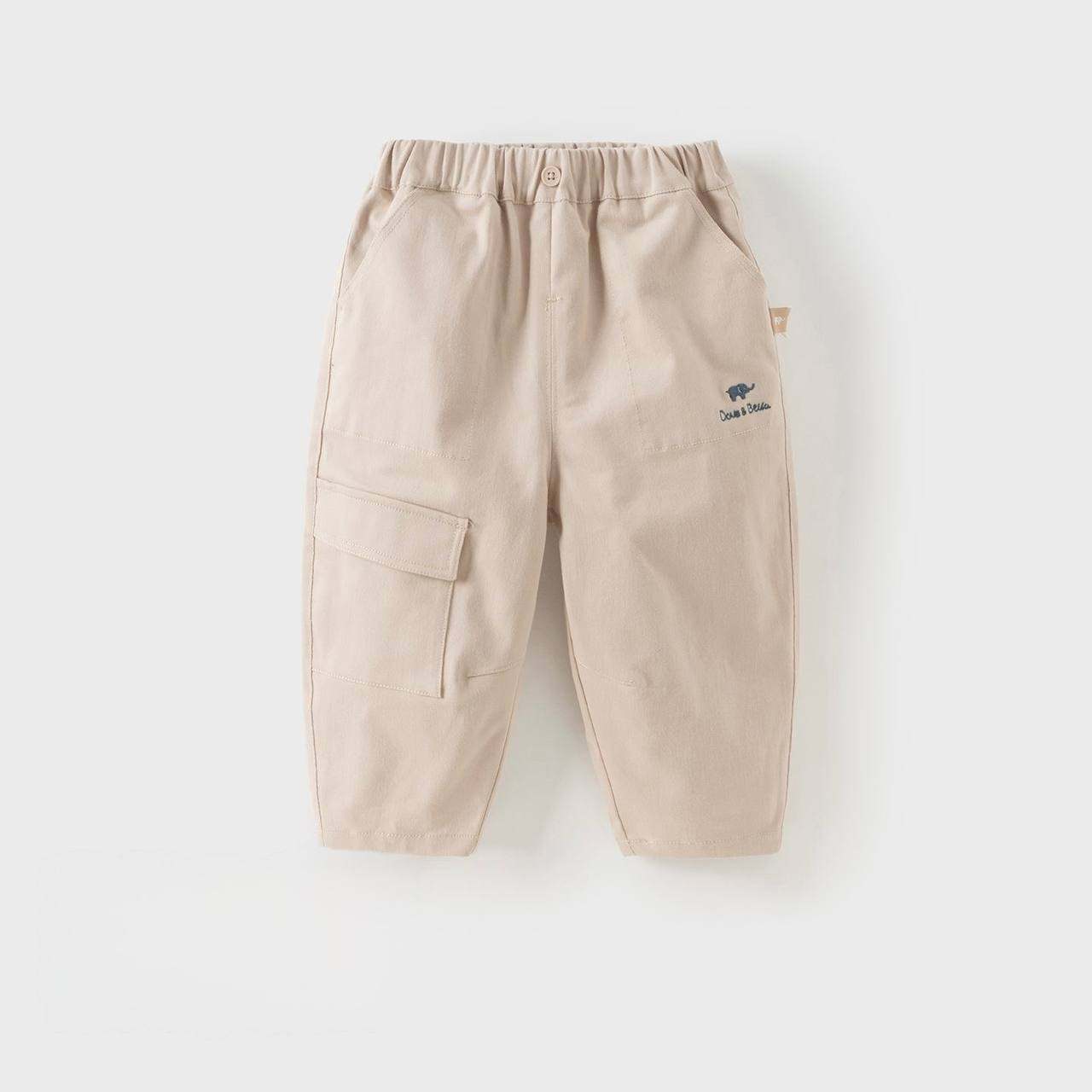 👖 Quần kaki bé trai túi hộp màu be Dave Bella DB3253178