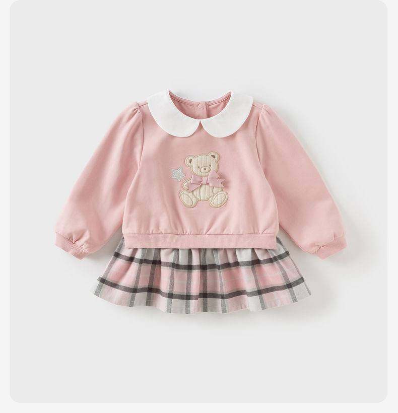 👗 Váy nỉ bé gái hình gấu Teddy – Dịu dàng, ấm áp và đáng yêu tuyệt đối! DB3252637
