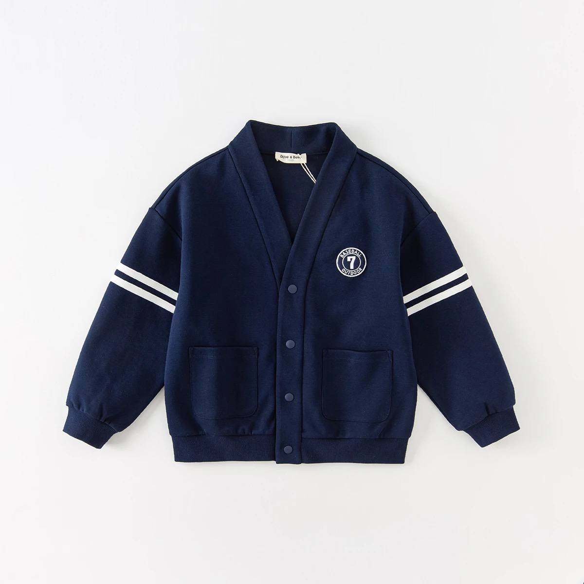 🧥 Áo khoác cardigan nỉ bé trai Dave Bella màu xanh navy – Lịch lãm và ấm áp mùa thu đông DK3236369