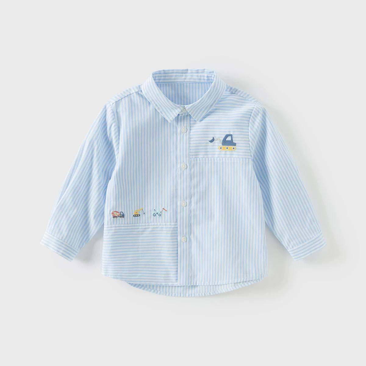 Áo sơ mi cotton cho bé trai DAVE & BELLA – mẫu mới Thu 2025, áo sơ mi kẻ sọc thời trang cho bé, thiết kế dễ thương và phong cách. DB1250550