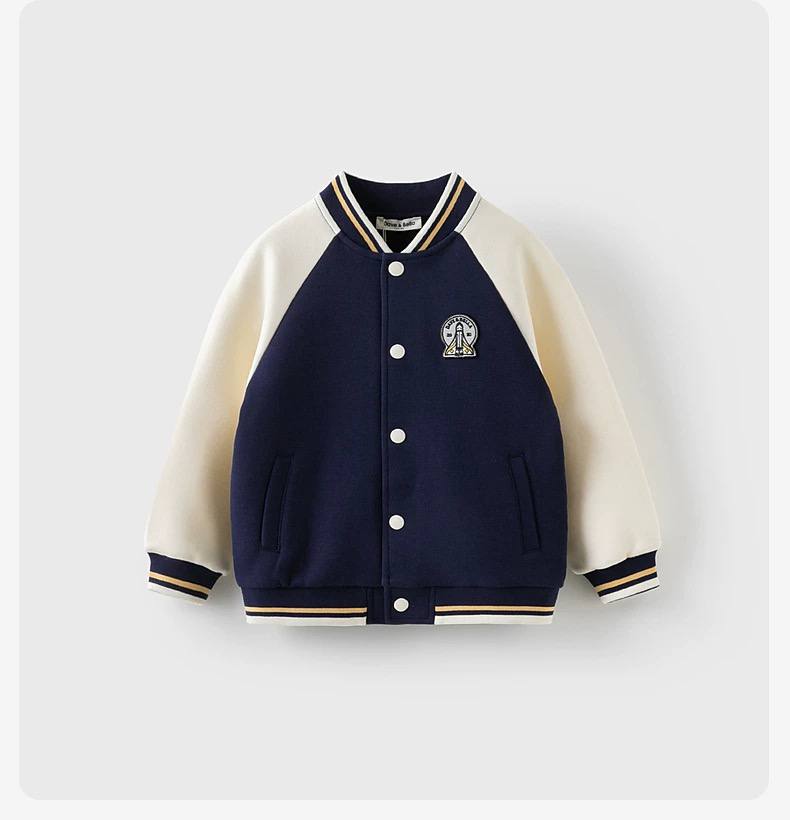 Áo khoác bóng chày bé trai bé gái – Áo varsity cổ bo tay bo phong cách Hàn Quốc DK1250929