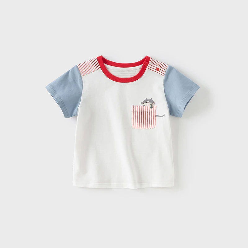 Dave Bella Boys T-shirt mùa hè Áo thun tay ngắn thông thường dành cho trẻ em In họa tiết dễ thương Quần áo anh em thông thường dành cho trẻ em DB2251407