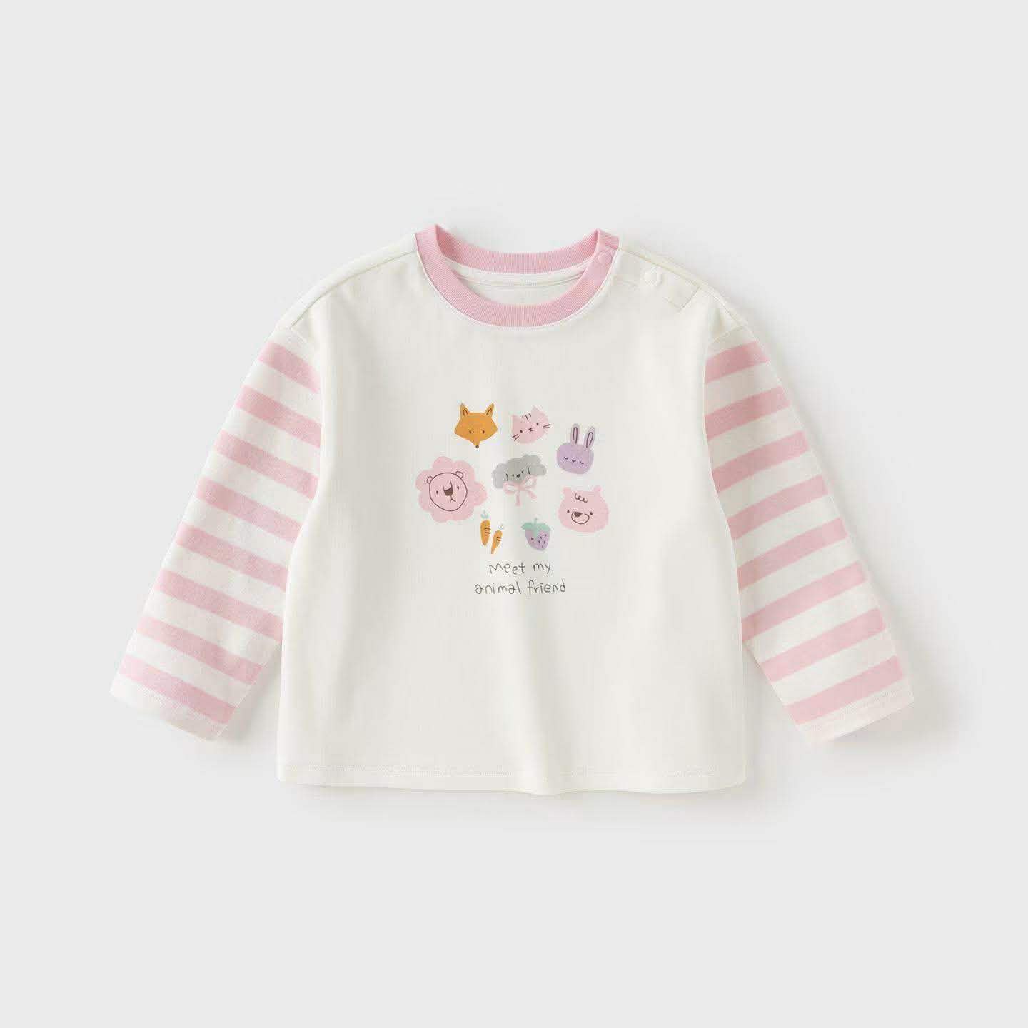 Dave & Bella – Áo thun dài tay bé gái 2026 mẫu mới, áo cotton mặc trong cho bé gái DB3263463