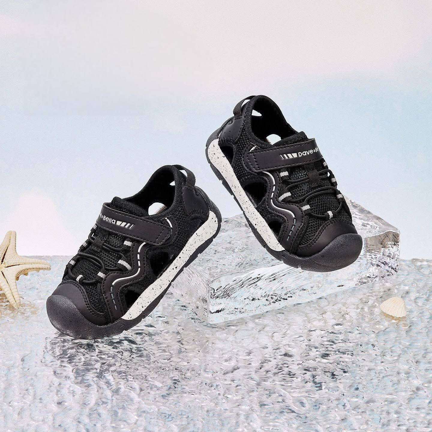Giày trẻ em Davebella - Sandal bé trai màu đen, giày tập đi 2026 mới - Giày thể thao ngoài trời lưới thoáng khí cho bé trai mùa hè DB2261034
