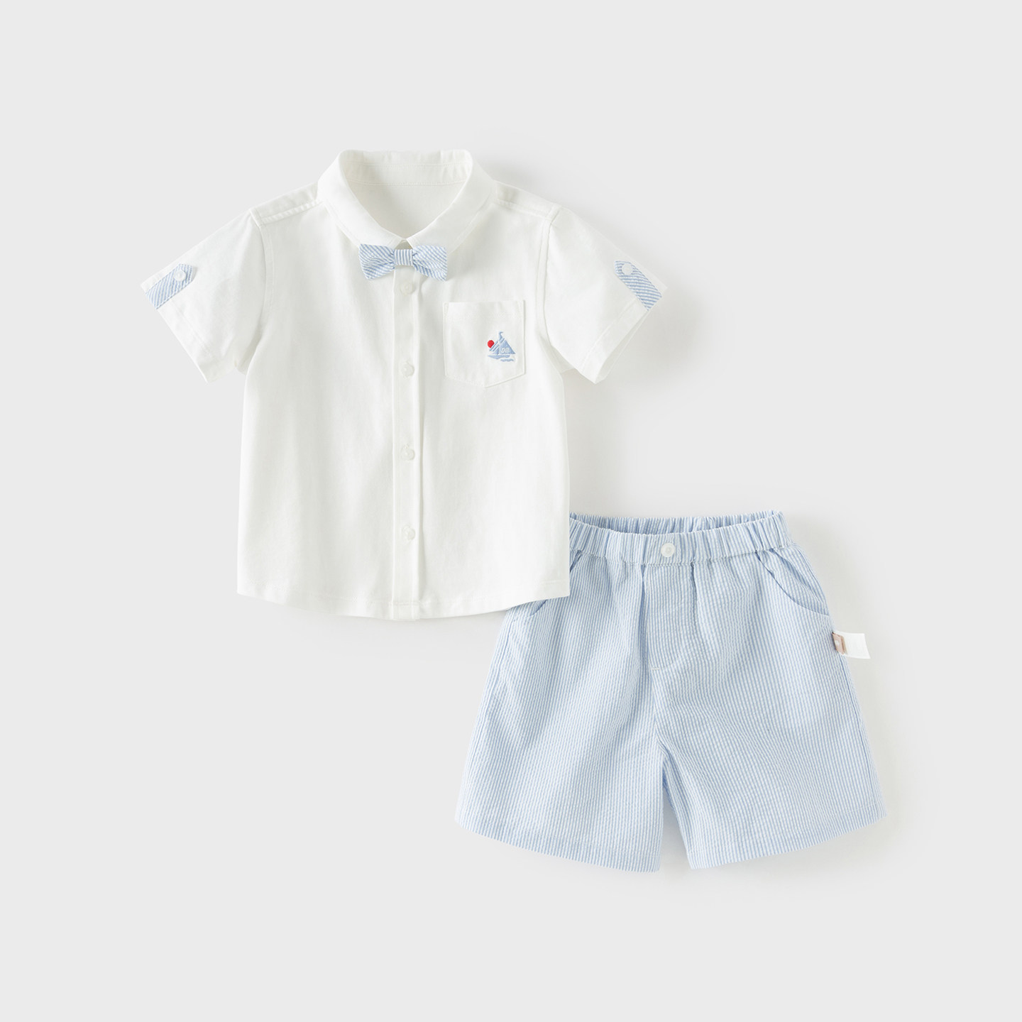 Set bé trai Dave Bella – áo sơ mi + quần 5 phân cotton, lễ phục hè 2026 DB2261287