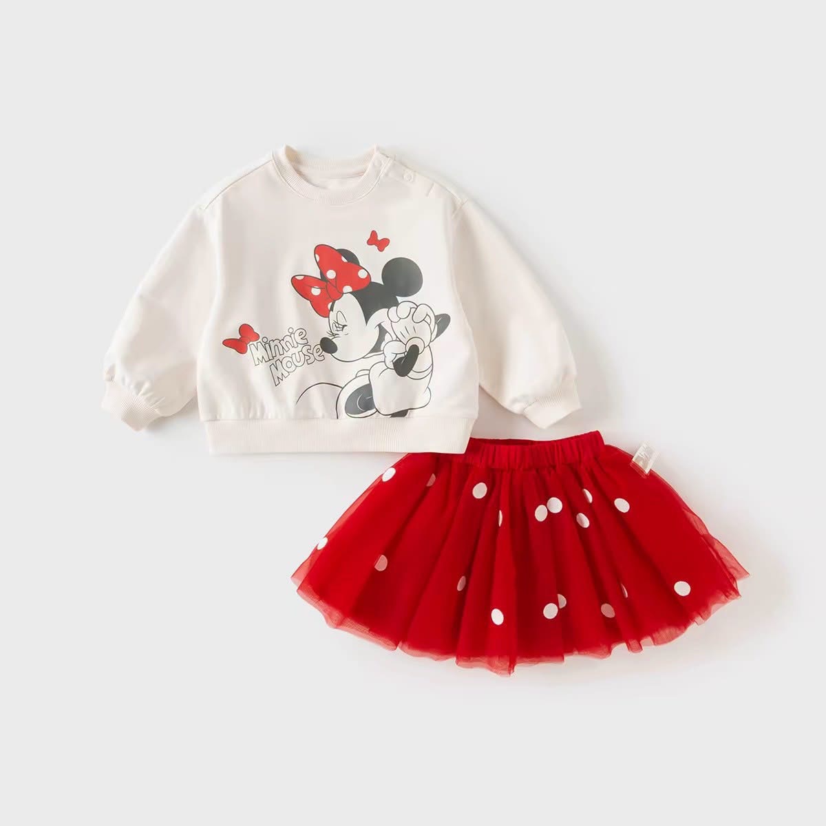 Set bộ áo váy mickey váy đỏ bé gái DB3262489