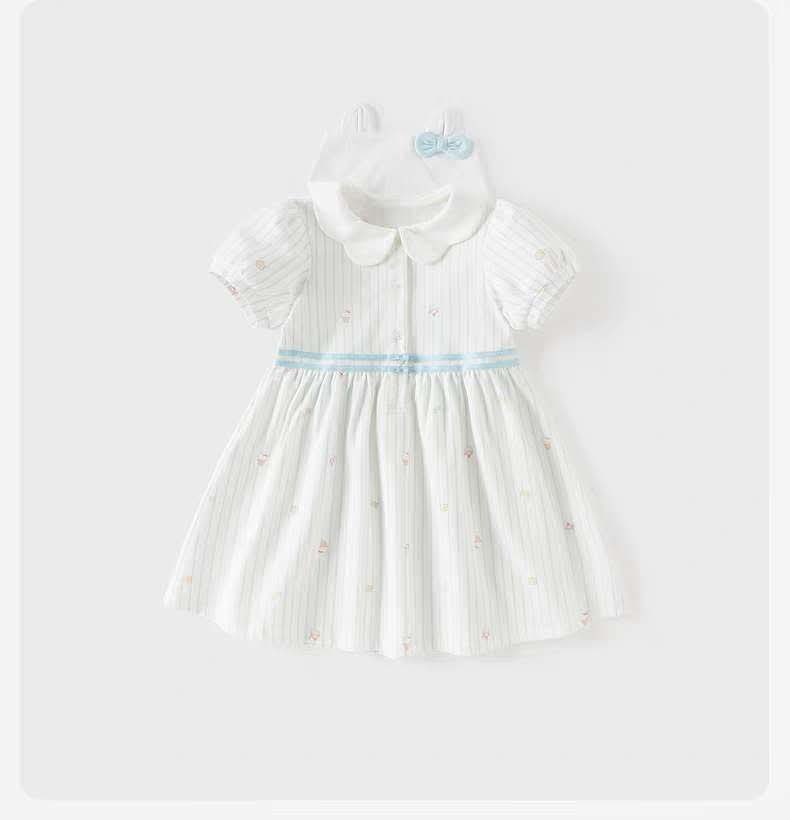 Váy cotton hoa kẻ xanh DB2262388